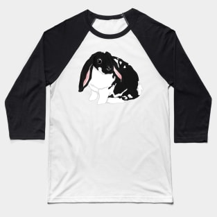 Bunji Lop Broken Black Rabbit Baseball T-Shirt